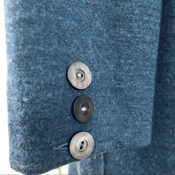 Eileen Fisher Boiled Wool Pockets Teal Color Jacket Coat Size Large - Picture 10 of 14